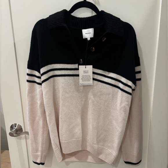 Reformation Brooklyn Cashmere Polo Sweater - Picture 3 of 6